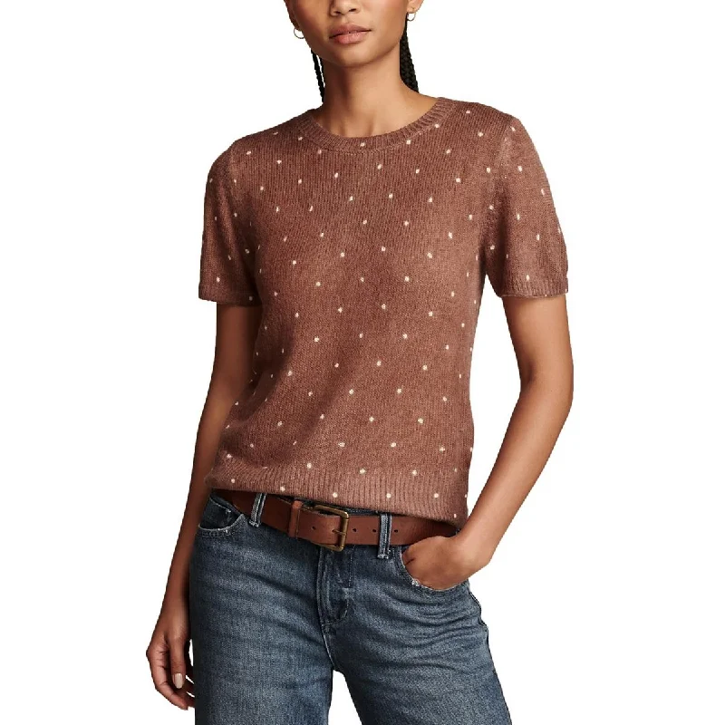 Limited Time Offer Womens Polka Dot Knit Pullover Top