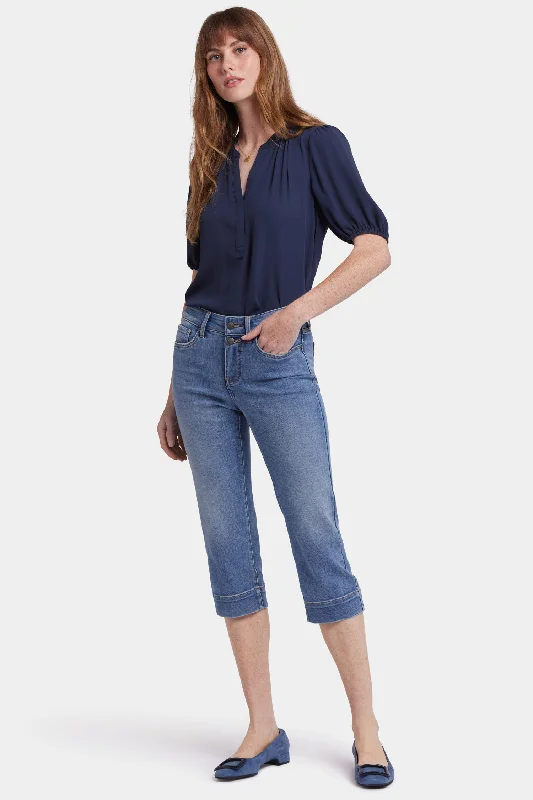 Elegant Styles Marilyn Straight Crop Jeans - Barcelona Breeze