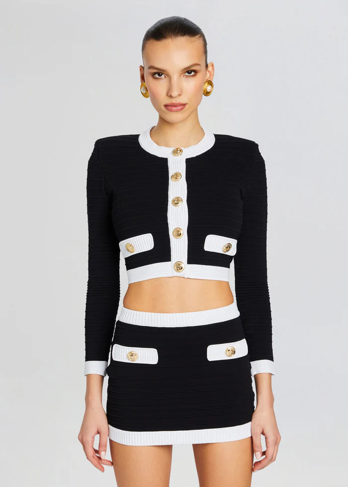 Big Sale Event Moore Bandage Knit Jacket - Black White