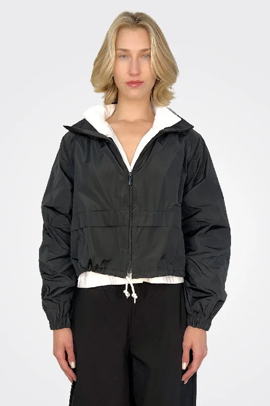 Sophisticated Style Taffeta Bomber Jacket - Nero