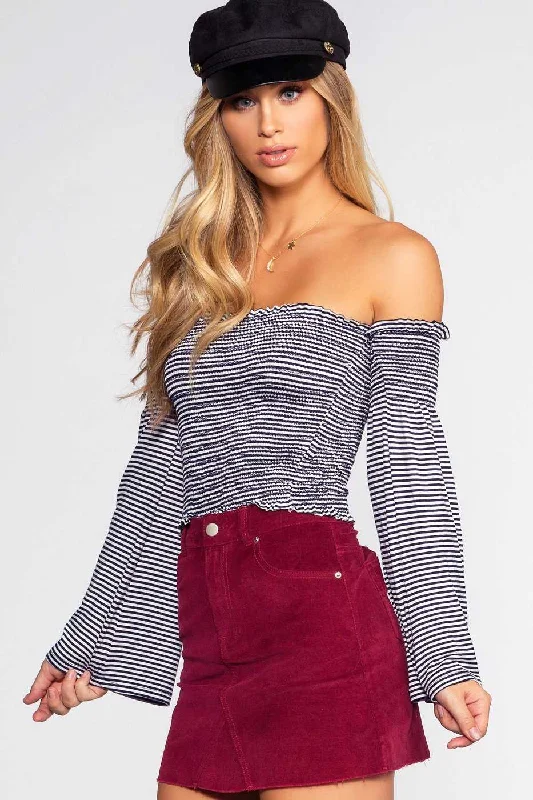 Women's Evening Outfit Pierce Off The Shoulder Top