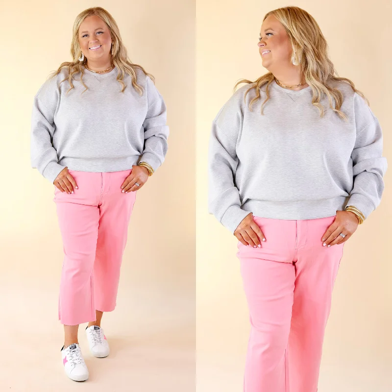 Women's Vintage Garments SPANX | AirEssentials Crew Neck Pullover in Light Grey