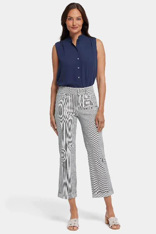 Fashion Essentials Bailey Relaxed Straight Crop Jeans - Luarca Stripe