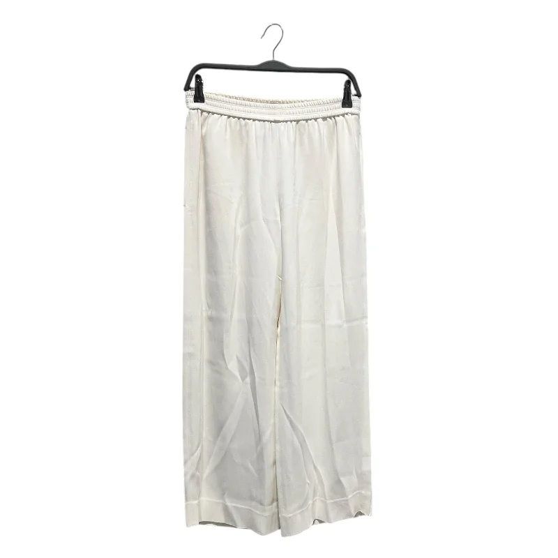 Luxury Women's Fashion Helmut Lang/Bottoms/S/Silk/WHT/Silk Wide Leg Pant