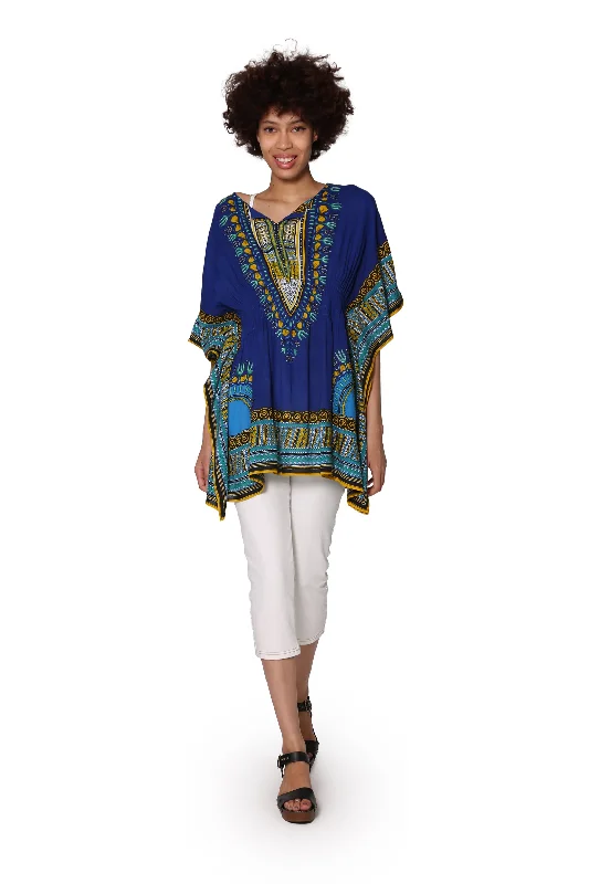 High-End Women's Apparel Abstract Print Kimono Tunic