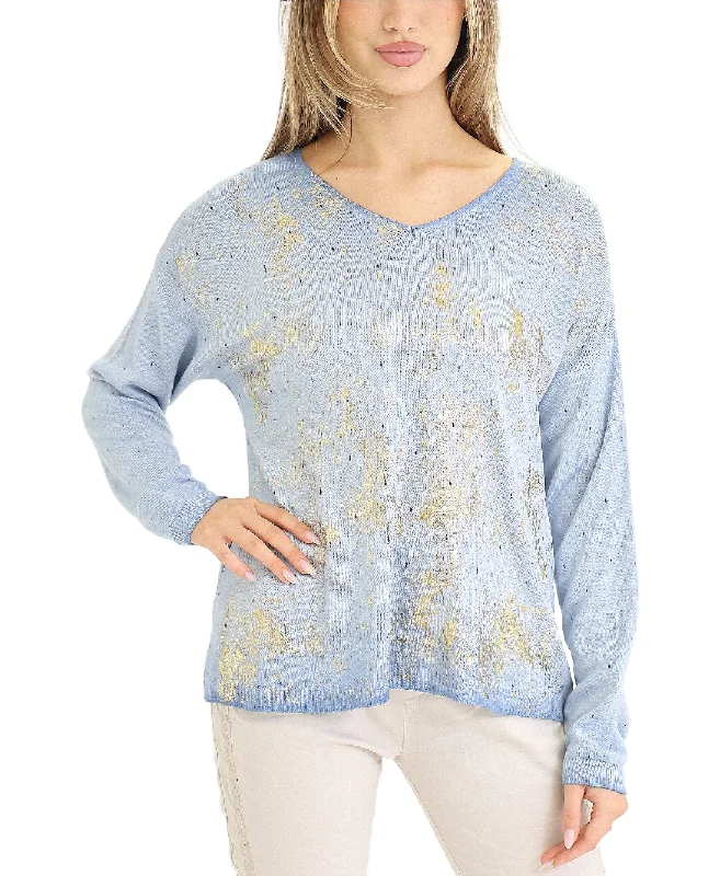 High-End Women's Apparel Knit Top w/ Metallic Details