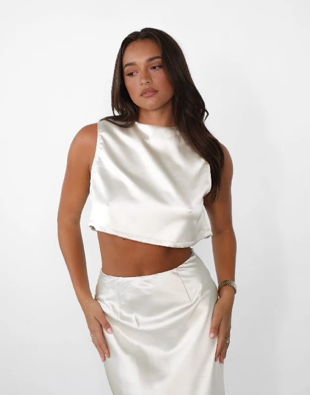 Women Wear Online Sincerity Crop Top (Pearl)