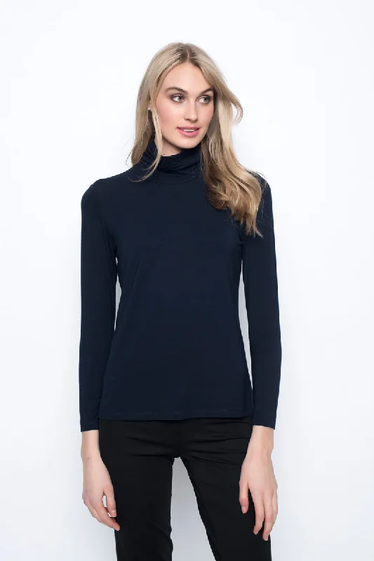 Women's Evening Wear Attire Long Sleeve Turtleneck Top