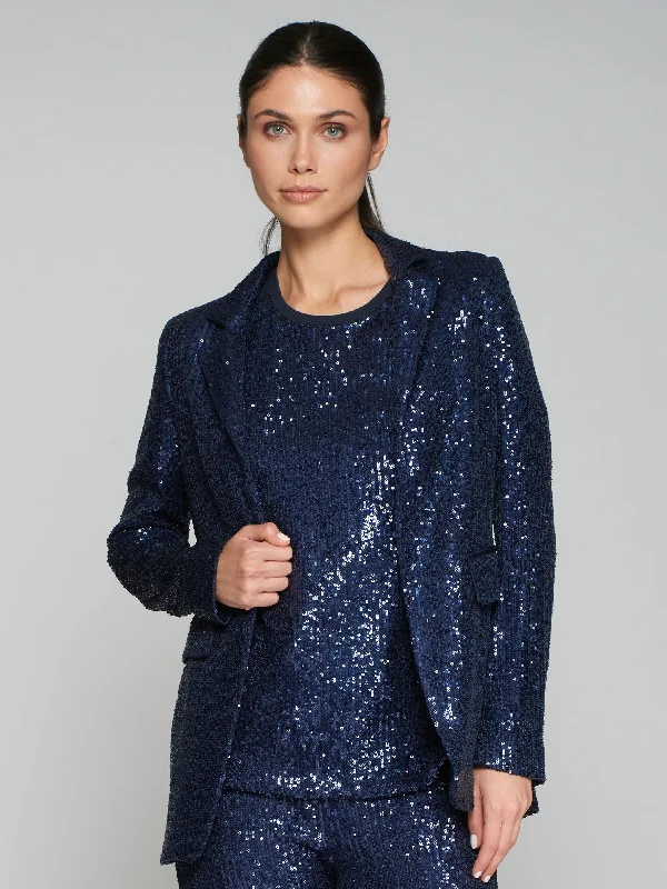 Business Casual Outfits Andrea Sequin Jacket - Navy