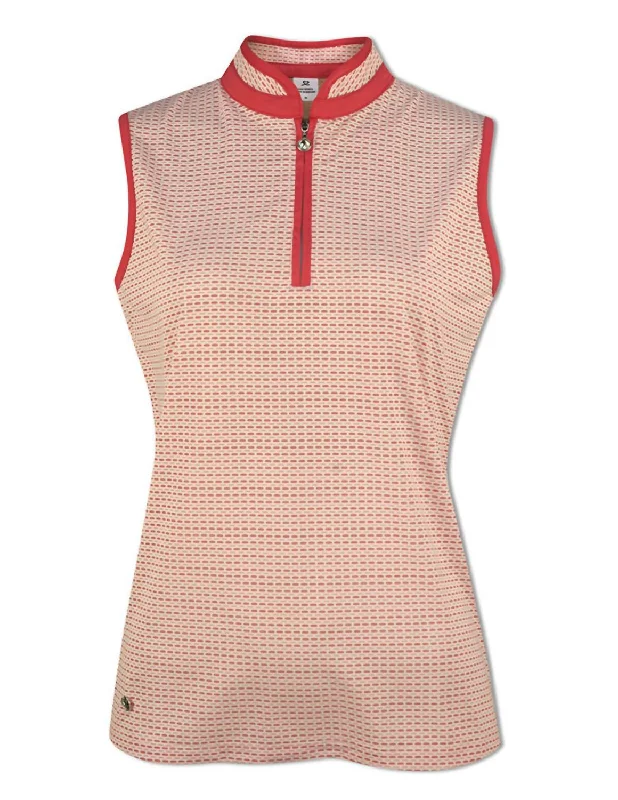 Women's Clothing Sale Sleeveless Polo Shirt In Watercolor