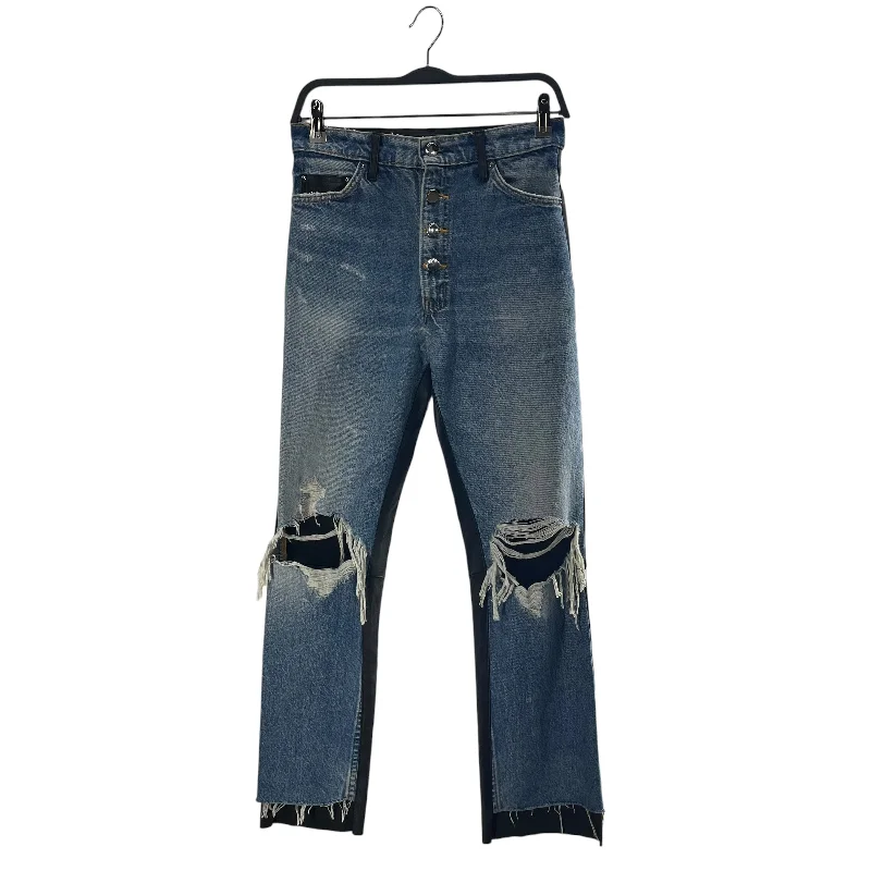 Women's Outdoor Activity Garments AMIRI/Skinny Pants/26/Denim/IDG/blu wash distressed leather bk