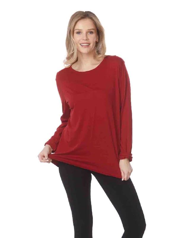 Women's Chic Outerwear Attire Tianello TENCEL™  Knit Long Sleeve "MASHA" Tee Shirt