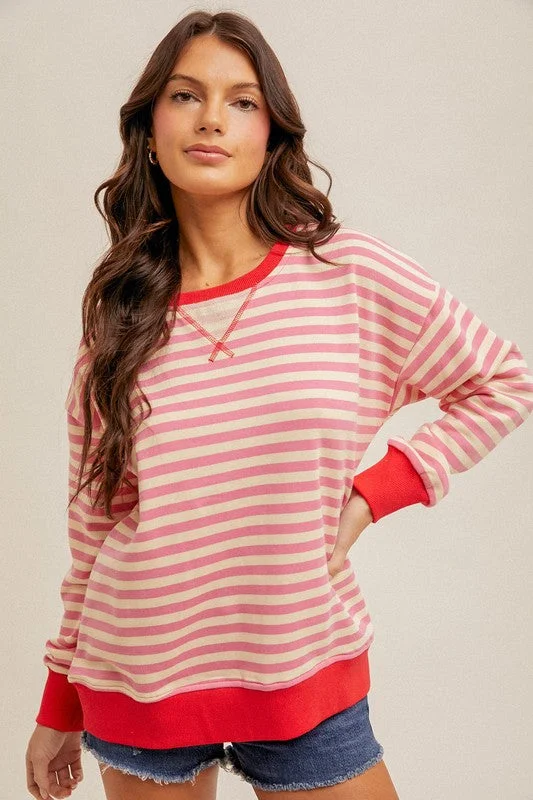 Elegant Clothing Cotton Candy Daydreamer Striped Sweatshirt