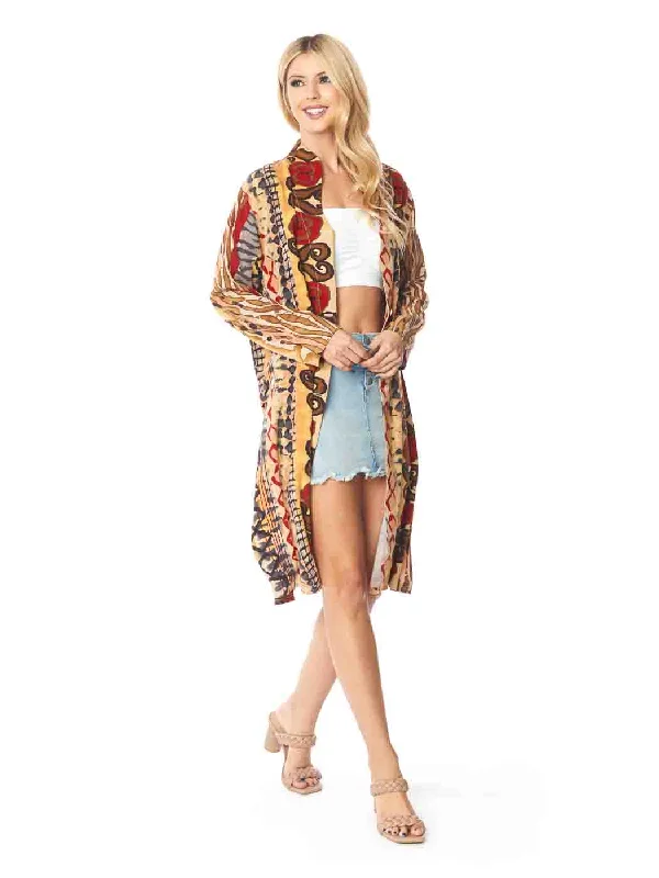 Sophisticated Fashion Tianello TENCEL™  "Samba" Print Long "SELENA"  Duster Jacket