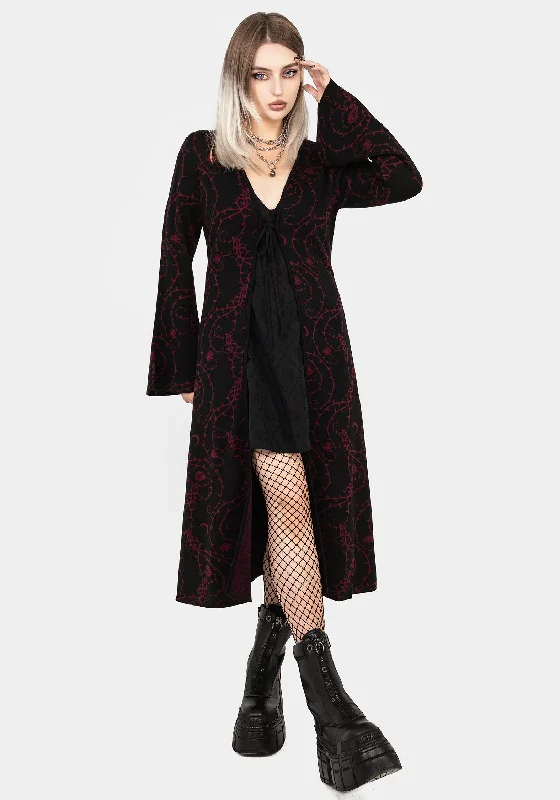 Fashion Forward Thorns Knit Longline Cardigan