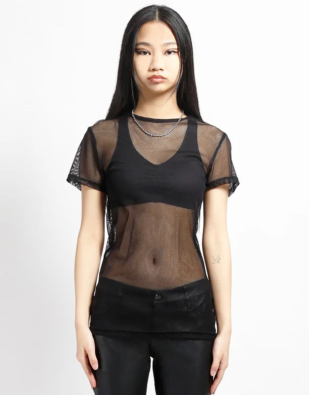 Chic And Comfortable SHORT SLEEVE FISHNET BLACK