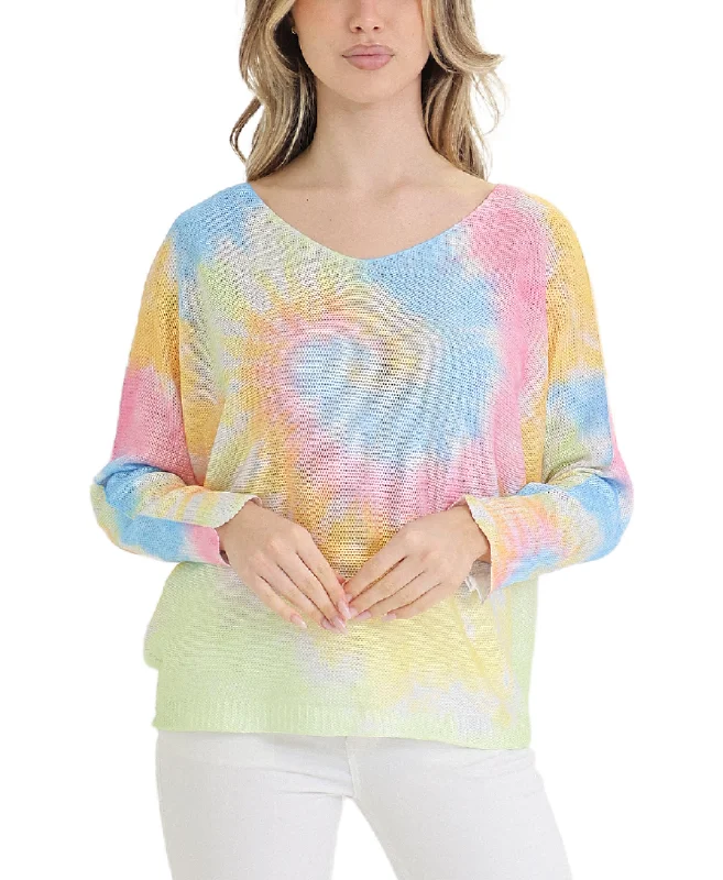 Trendy Women's Outfits for Casual Wear Tie Dye Print Knit Top