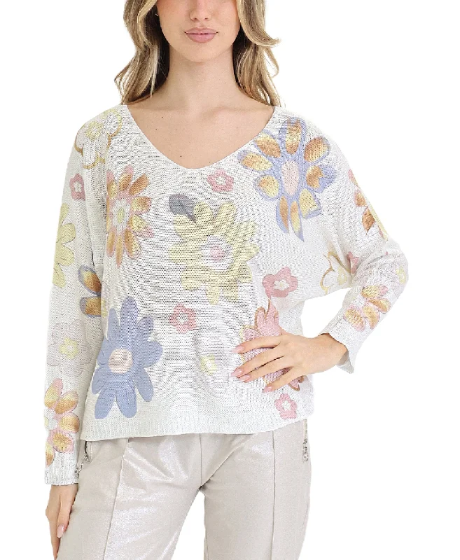 Affordable Women's Clothing Sale Online Floral Knit Top