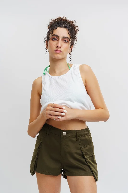 Women Fashion Olive Cargo Shorts