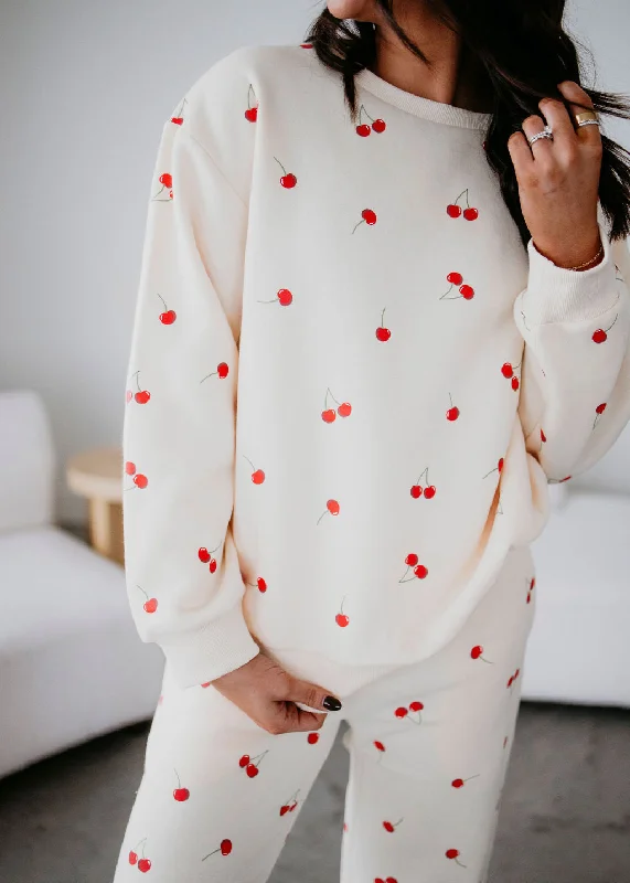 Evening Looks Cherry Print Sweatshirt