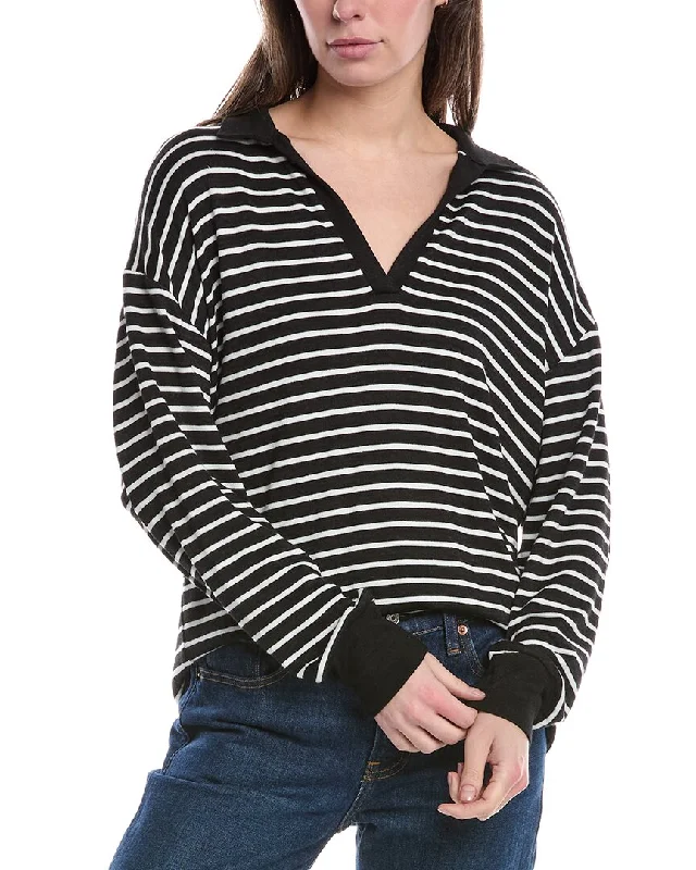 Urban Femme Streetwear rag & bone The Knit Stripe Polo Pullover