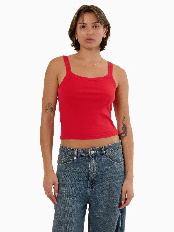 Women's Chic Outerwear Garments Thrills Base Tank - Flame Red