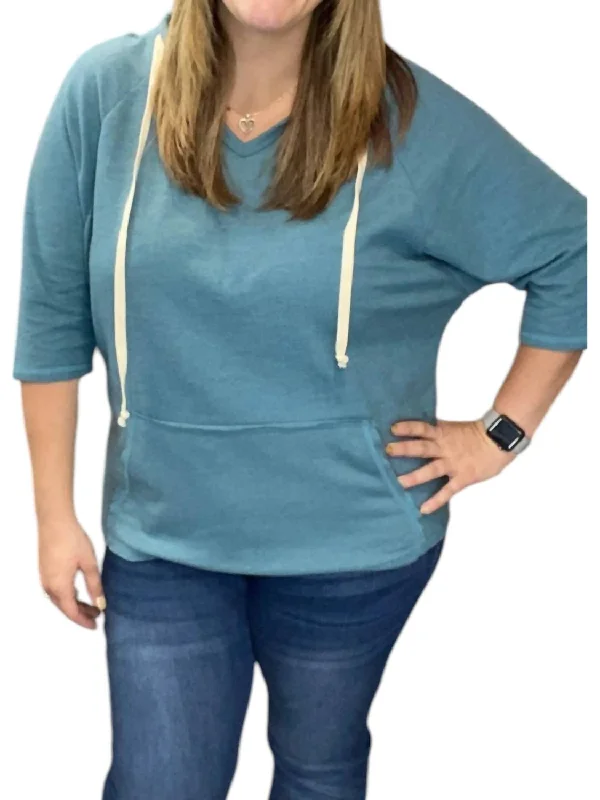 Women's Clothing Sale Online Relaxed Fit Hoodie In Teal