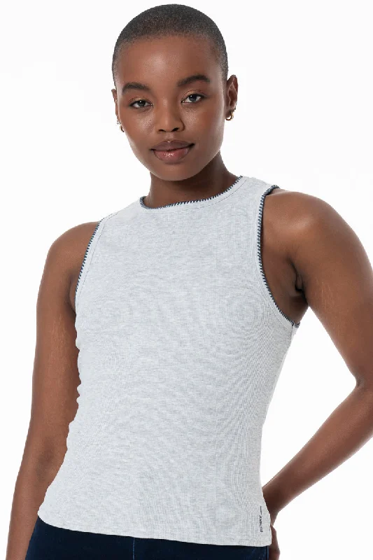 Stylish Women's Outerwear Apparel Ribbed Tank Top _ 154752 _ Ice Mel