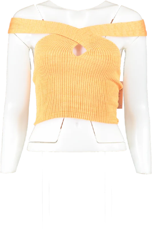 Clothes Sales h:ours Orange Cia Crossover Off Shoulder Top UK XS