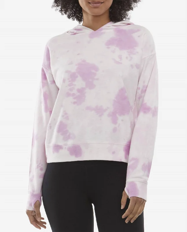 Latest Fashion for Women Mottled Tie Dye Hoodie In Orchid Glaze