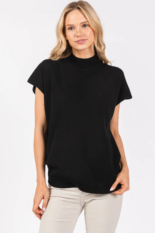 Clothes For Sale Black Mock Neck Knit Top