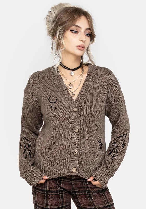 Women's Trendy Activewear Apparel Hester Embroidered Knit Cardigan