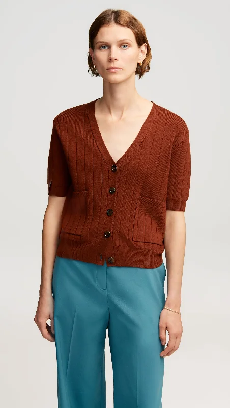 Women's Workout Garments Everyday Shortsleeve Cardigan in Merino Wool | Currant