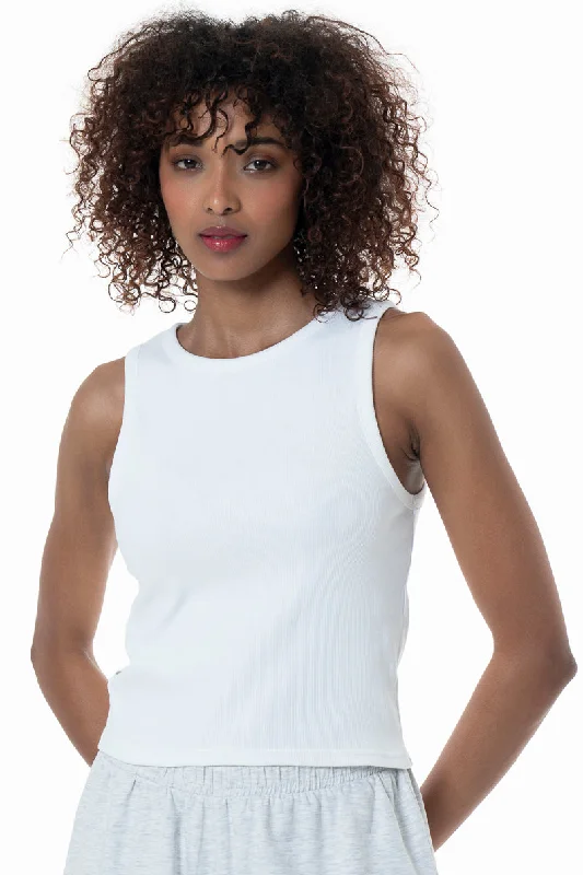 Women's Functional Apparel For Outdoor Activities Ribbed Tank Top _ 153831 _ White