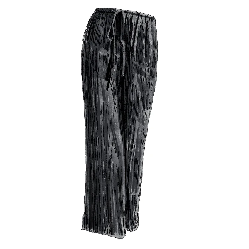 Elegant Women's Fashion Drawcord Crinkle Pants