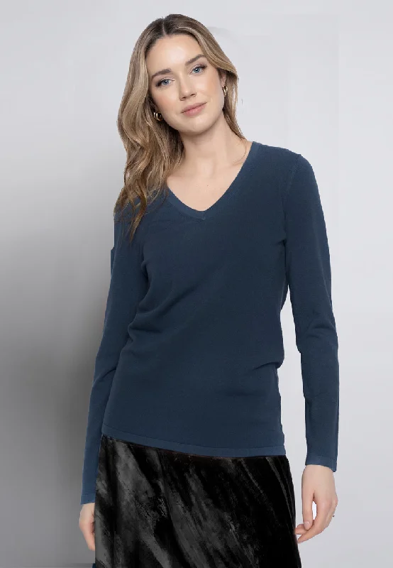 Women's Comfortable Lounge Attire Long Sleeve V-Neck Top