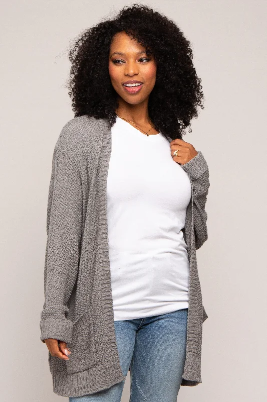 Flash Sale Event Heather Grey Cuff Sleeve Cardigan