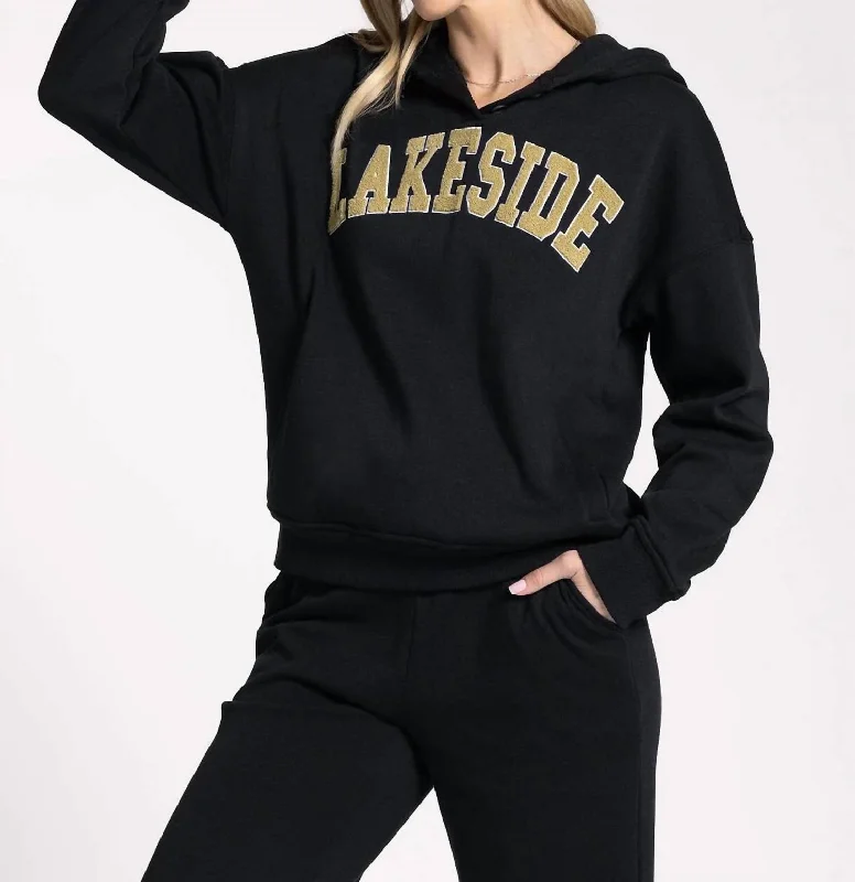 Sophisticated Women's Fashion Lakeside Hoodie In Black