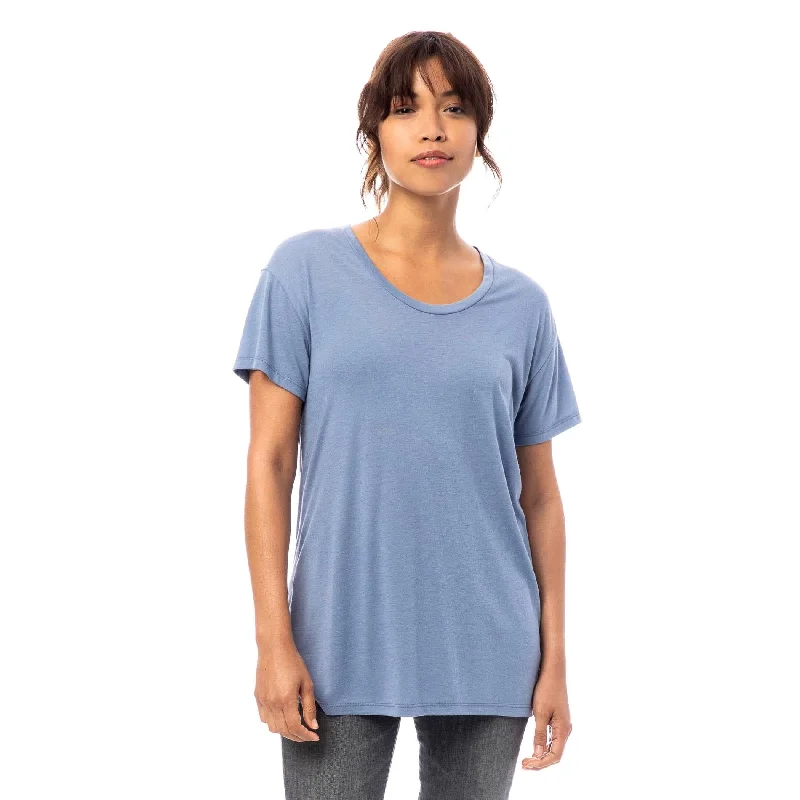 Bold Fashion Kimber Slinky Jersey T-Shirt (Stonewash Blue)