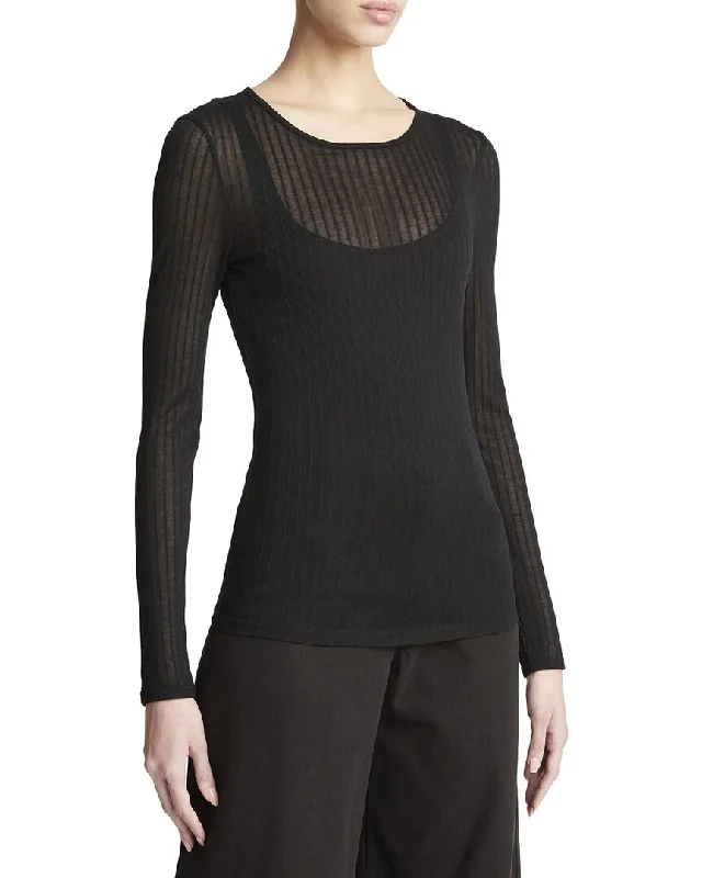 Bold and Elegant Women's Fashion Vince Sheer Knit Top