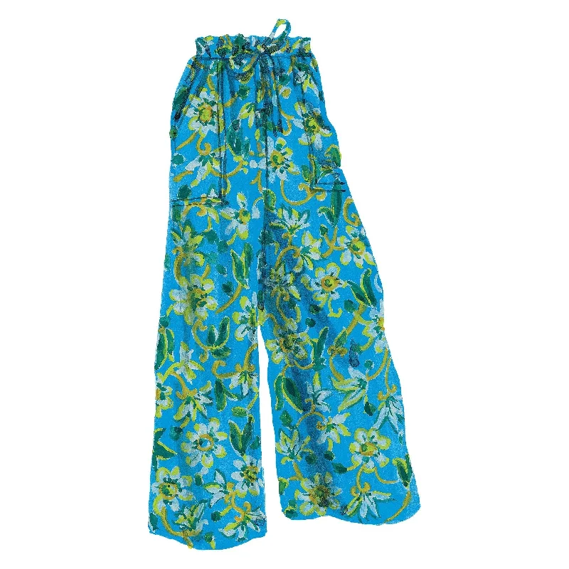 Women's High Street Fashion Marblehead Floral Linen Trousers