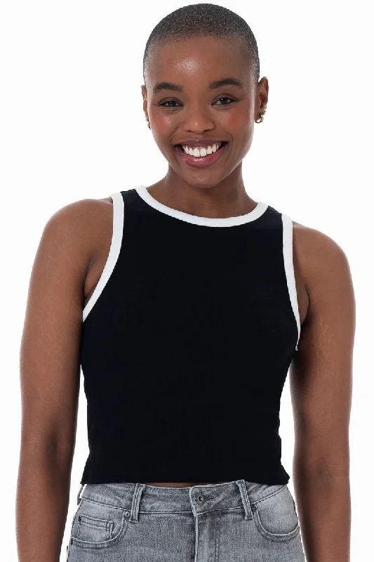 Women's Contemporary Apparel Ribbed Tank Top _ 153830 _ Black