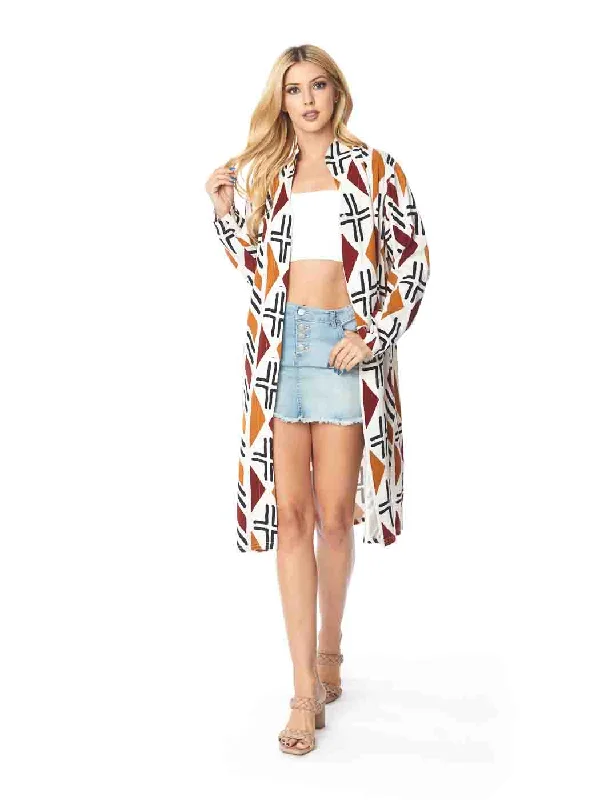 Trendy Women's Wear Tianello TENCEL™  Print "Soul of Africa" Long "SELENA"  Duster Jacket