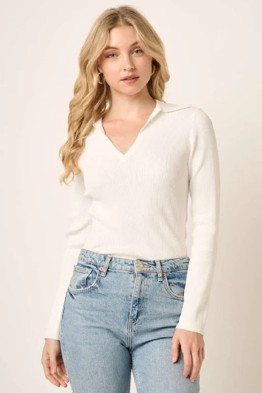 Online Clothing Boutiques Long Sleeve Ribbed Knit Top