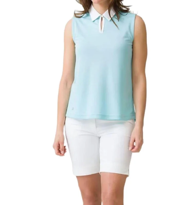 Top 10 Women's Online Clothing Stores Stacia Sleeveless Polo Shirt In Azul