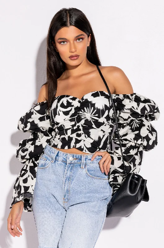 Shop Ladies Clothes ASTER OFF THE SHOULDER FLORAL BLOUSE