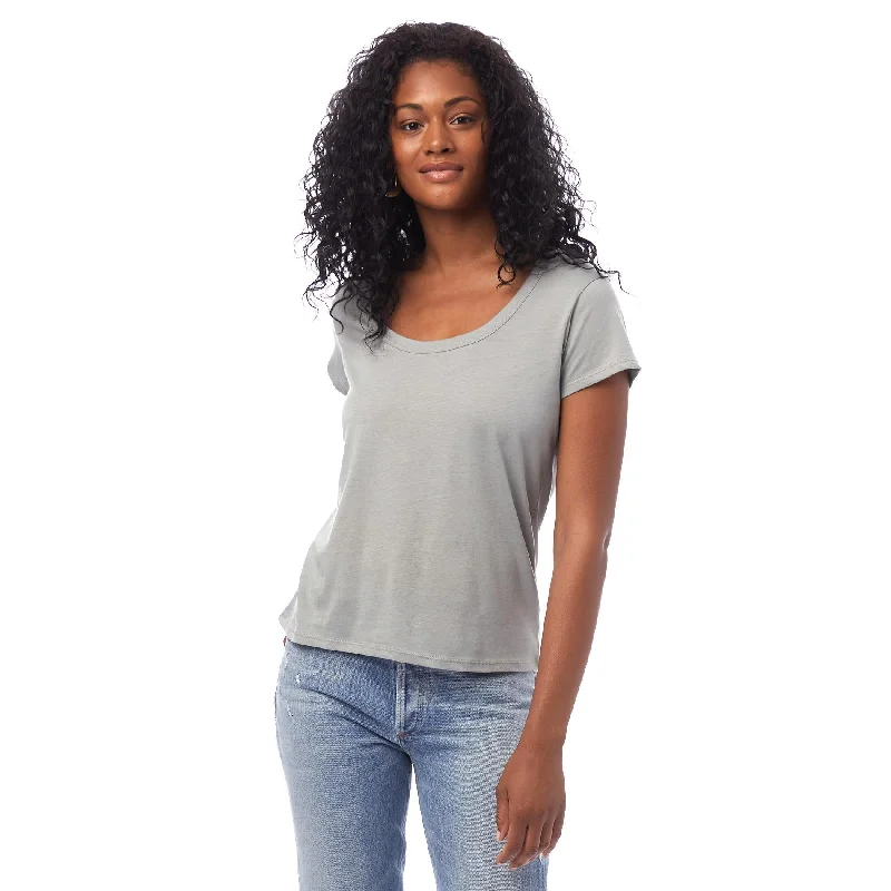 Trendy Women's Wear Organic Cotton Scoop T-Shirt (Grey)