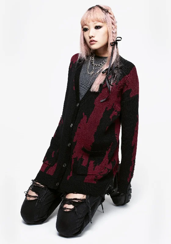 Vibrant Femme Fashion Snag Distressed Oversized Cardigan