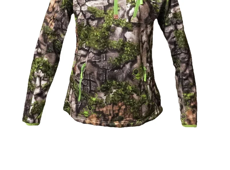 Hot Trends Women's 1/4 Zip Early Season Pullover In Camo