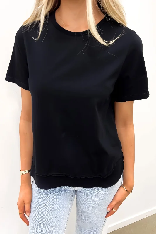 Comfortable Clothes Farrah Short Sleeve Tee Black